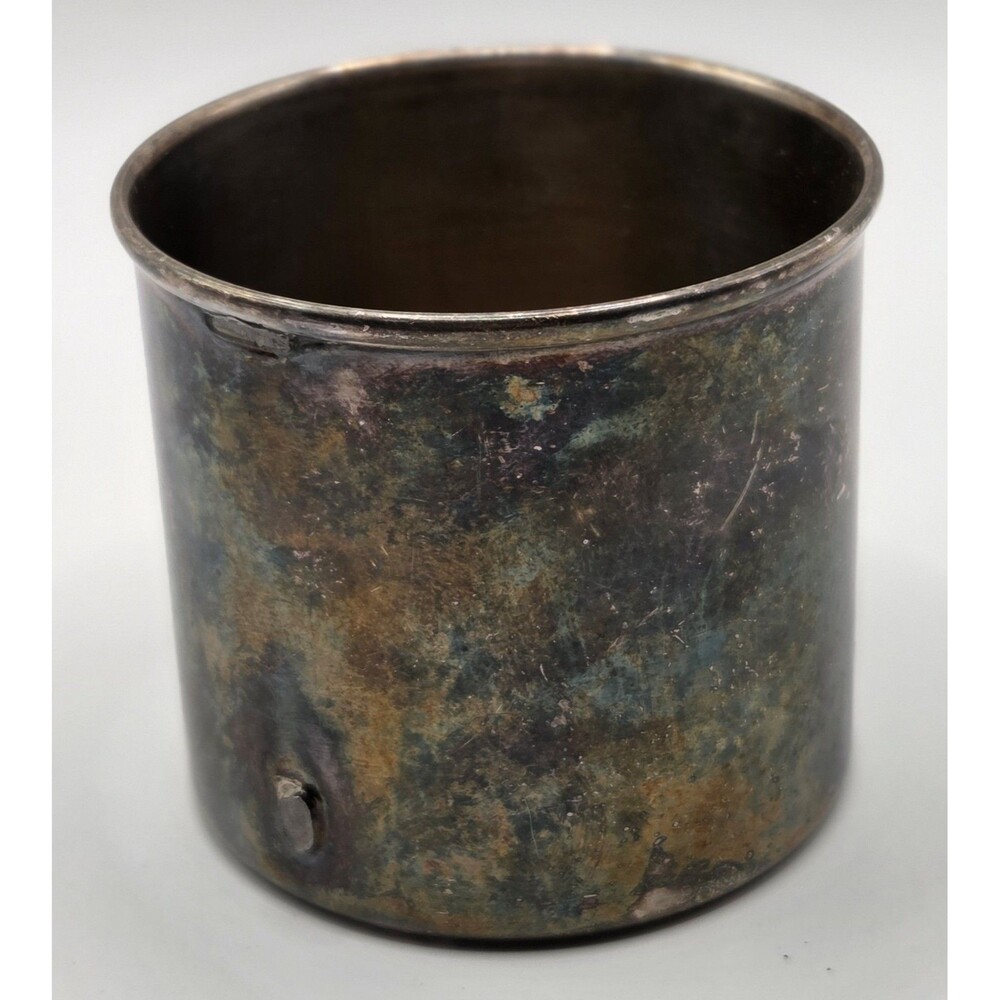 VTG 1942 Wm Rogers & Son Silverplate Baby Cup Patina Tarnish NO HANDLE As-Is